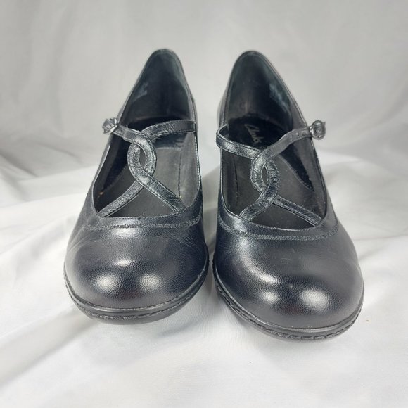 Clarks Black Heeled Shoes - Picture 2 of 7